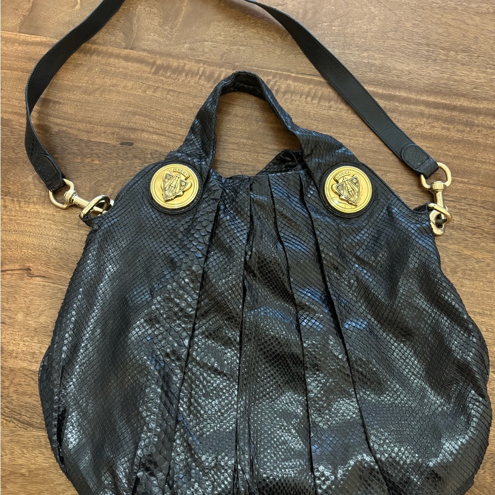 Gucci Hysteria Black Python 2-way Handbag - RARE EUC